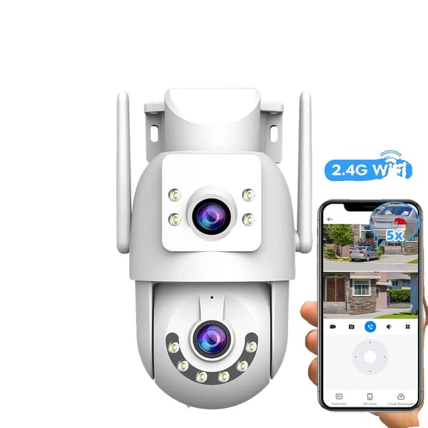 IP-kamera, dubbelobjektiv, tvåvägsljud,4MP KAMERA