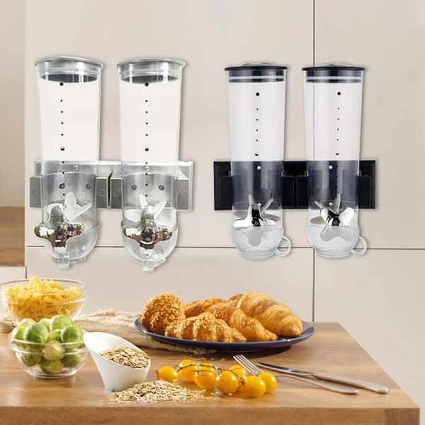 Korndispenser, Väggmonterad Design, Lufttät Förvaring,svart