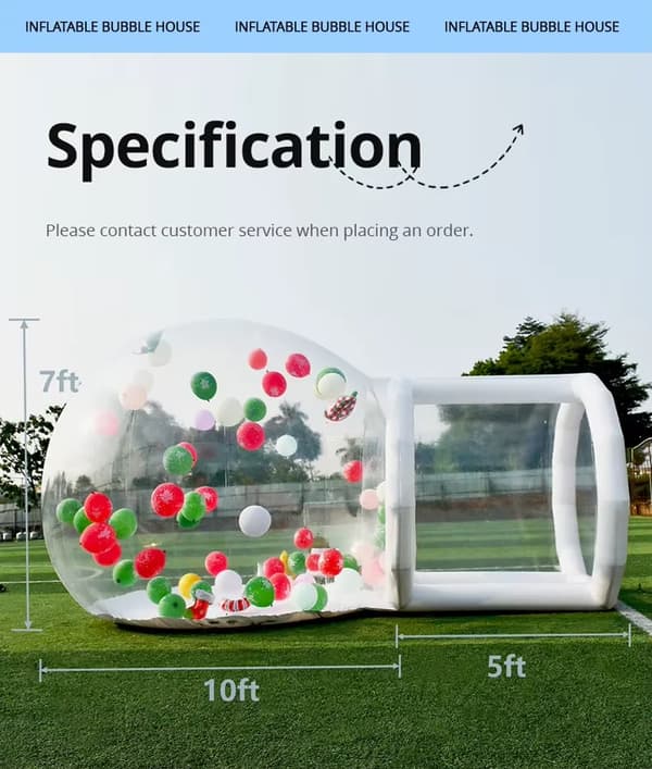 Oppusteligt Boblehus, Holdbart PVC Materiale, CE Certificeret,10Fod 3m