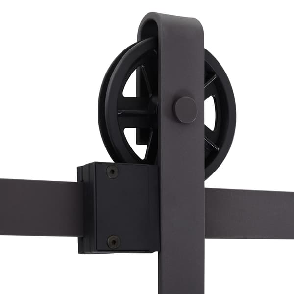 Skydedør Hardware Kit, Kompatibel med Trædøre, 100 kg Kapacitet,Sort
