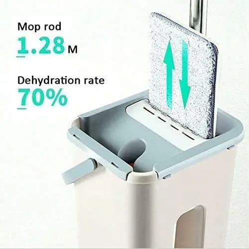 Flad Moppe, 360° Rotation, Dobbelt Tank Design,Lys Gul