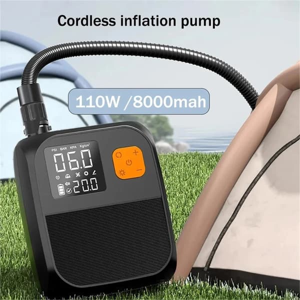 Elektrisk Luftpump, 80W Effekt, Dubbelstegs Prestanda, 25PSI
