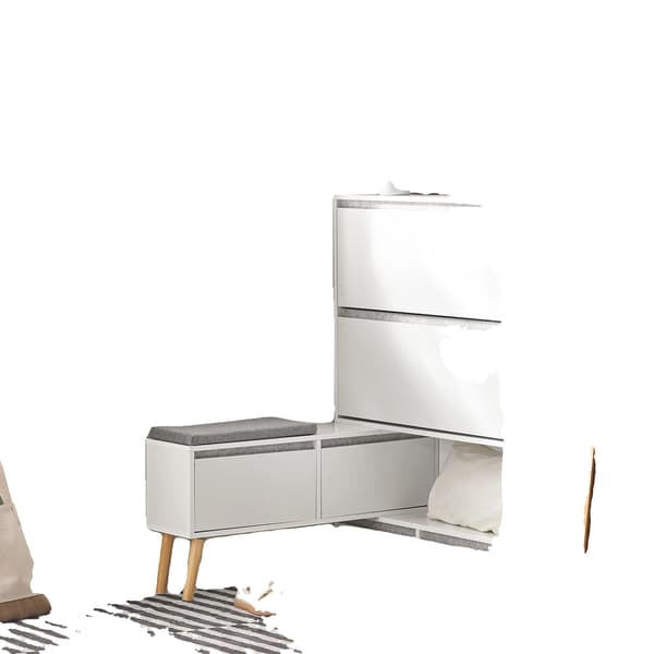 Sko Rack, Moderne Stil, 6 Skuffer,HVID