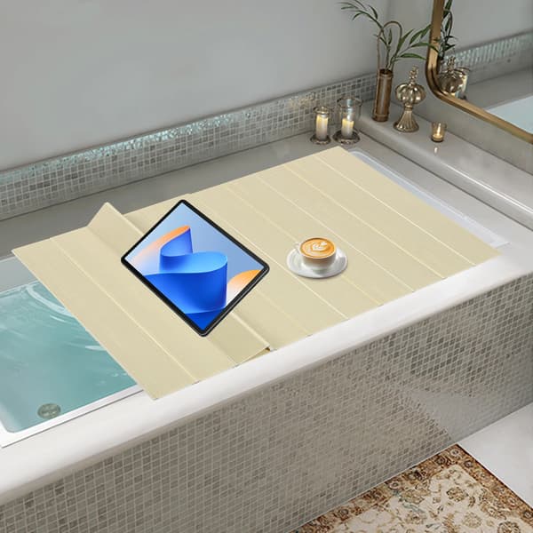 Badekar Dæksel, Foldbart Design, Alsidig Opbevaring,GUL
