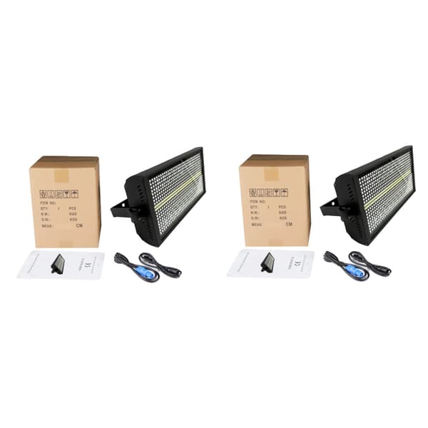 Scene Belysningseffekt, Super Lysstærk RGBW, Variable Strobelys Hastigheder,2PCS, EU Stik