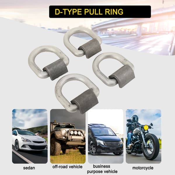 Trailer D-Ring, Høj Styrke, Svejset Installation,4pcs