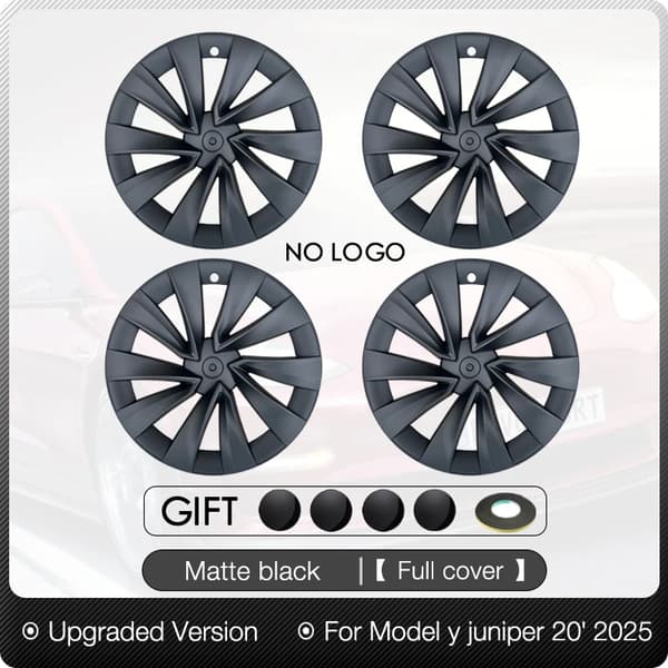 Hjulafdækning, 20 Tommer, Navkapsel Erstatning,matte sort, Til Tesla, Til Model Y Juniper