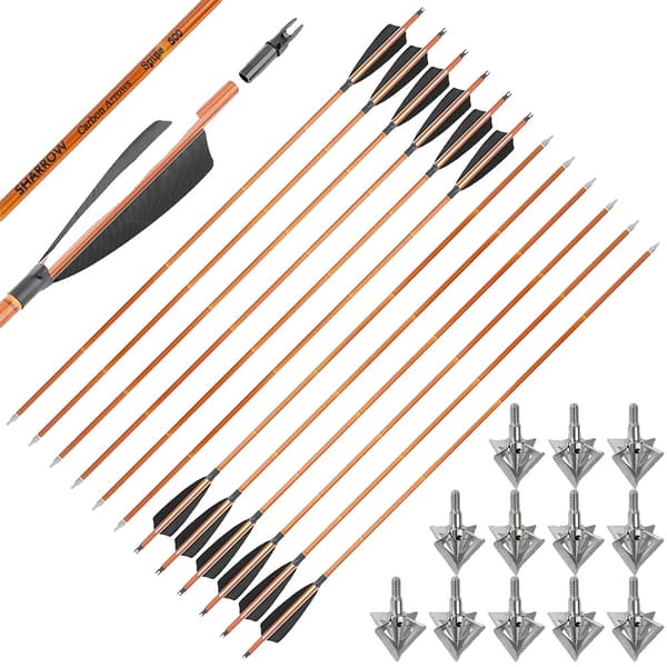 Pil, Hybrid Carbon Konstruktion, Letvægtsdesign,12PCS Sort