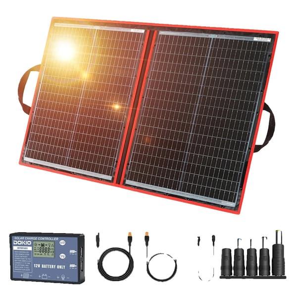 Solpanel, Bærbar og Sammenfoldelig Design, Fleksibel Brug,100W