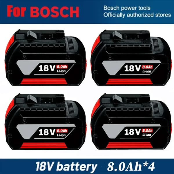Lithium Ion Batteri, 18V, 8000mAh Kapacitet,8.0AH 4PCS