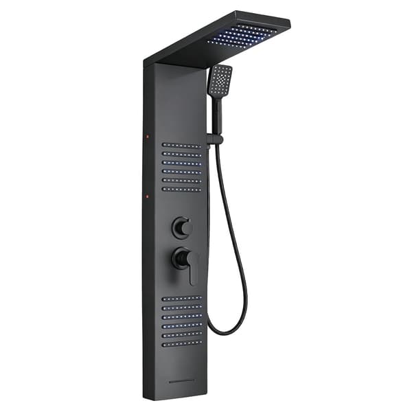 Bruserpanel, Massage Dyser, LED Belysning,Sort