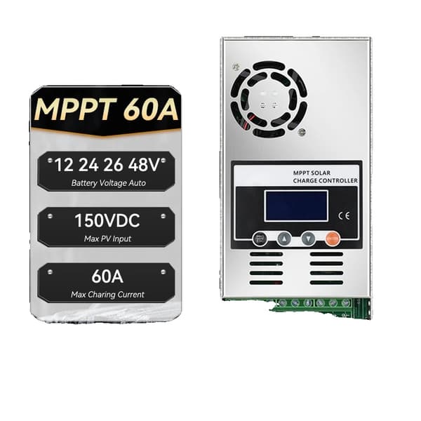 Solcellelader, Intelligent Strømsporing, Multifunktionel LCD,60A
