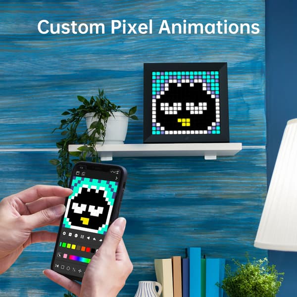 Digital fotoram, Pixelkonstskärm, Smart väckarklocka,pixoo