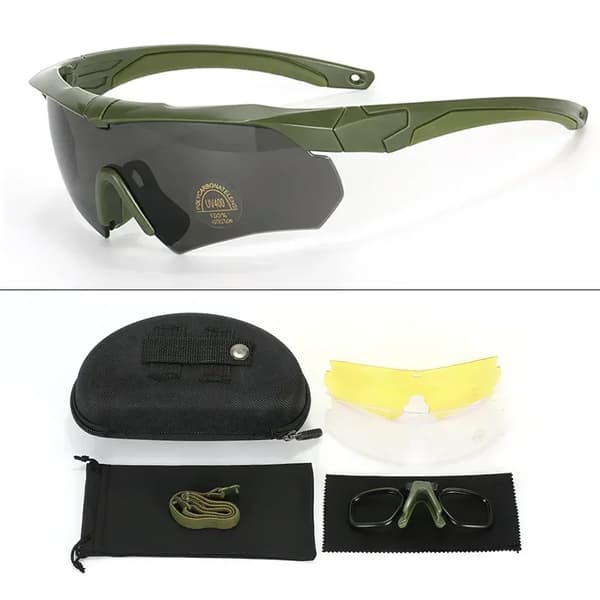Militära taktiska goggles, polariserade linser, stötresistenta,Grön-PC lins