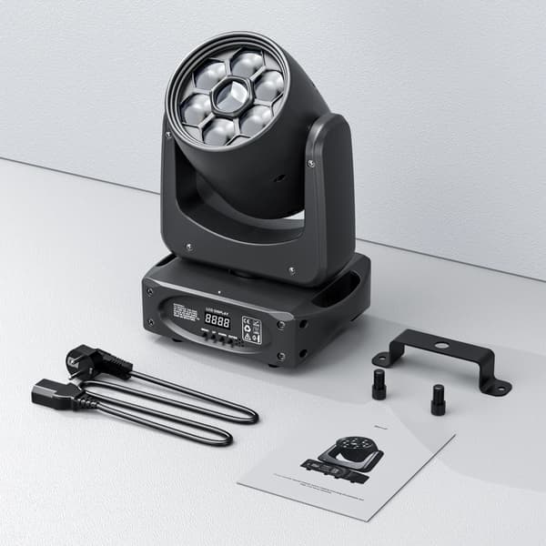 Rörlig huvudlampa, DMX-kontroll, RGBW LED-belysning,1Pcs, EU-plugg