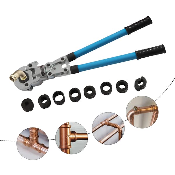 Pex Crimping Tool, 360° Rotérbart Hoved, Højkvalitets Kulstofstål,mørkeblå