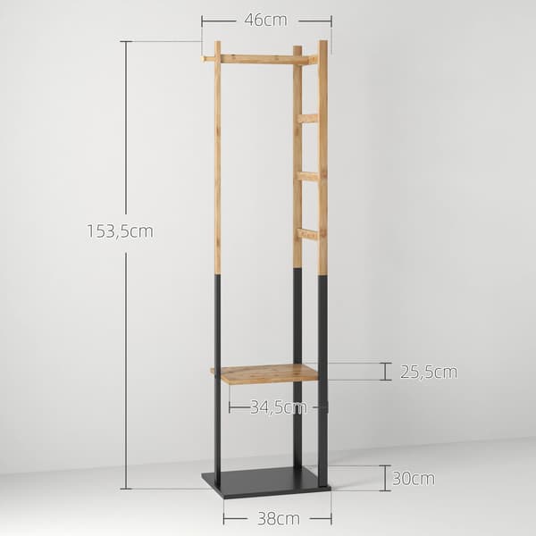 Kapperække, Væghængt, Pladsbesparende Design,sort