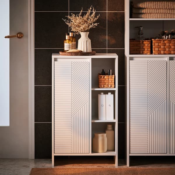 Badeværelsesskab, Justerbar Hylde, Pladsbesparende Design,HVID