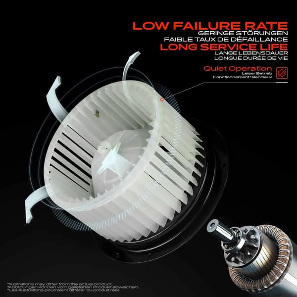 Indvendig Blæsermotor, 12V, 174W, 148,5mm Diameter, 2 Stikforbindelser, Mod Urets Retning