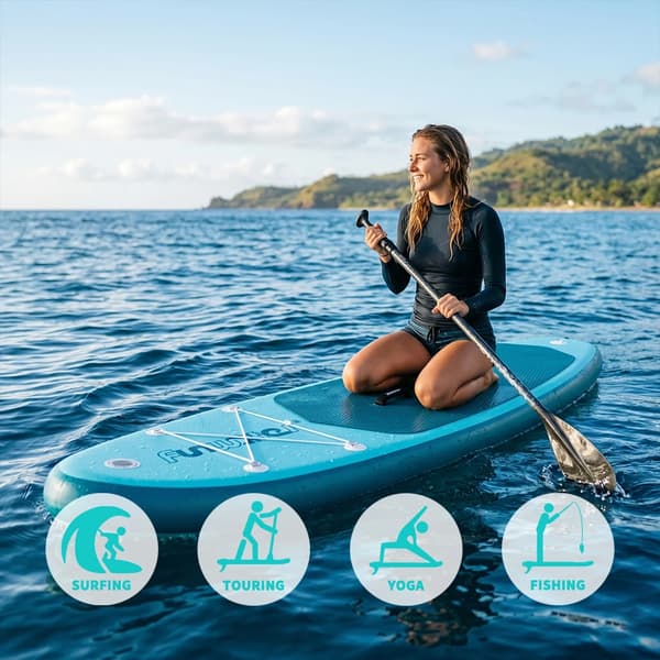 Oppustelig Stand-Up Paddleboard, Holdbart PVC, Letvægts og Bærbart,320*82*15 cm