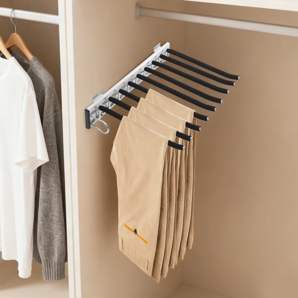 Byxställ, 9 Stänger, Väggmonterad Design,Svart