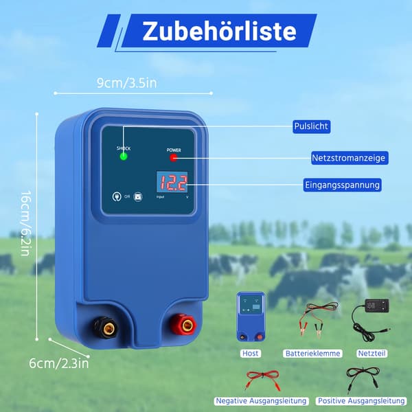 Elektrisk Hegn Energizer, Lang Dækning, Energi Effektiv,Blå