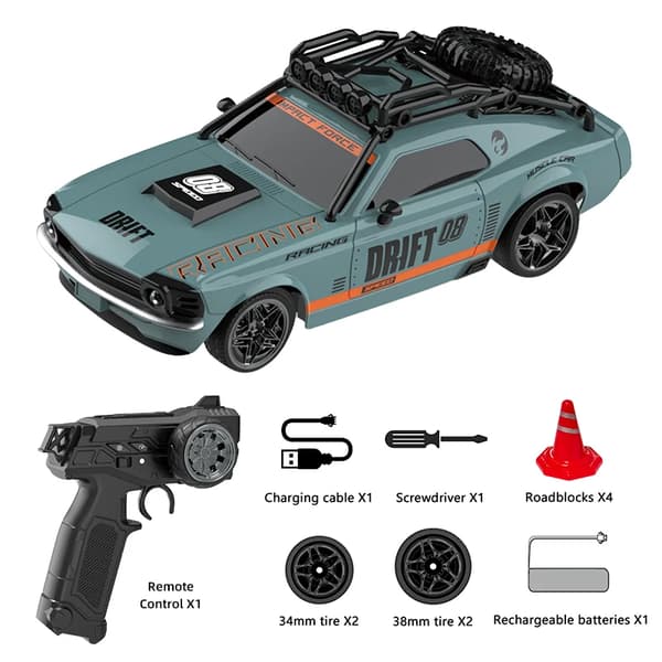 Kauko-ohjattava auto, suuri nopeus, driftaustoiminnot, HARMAA