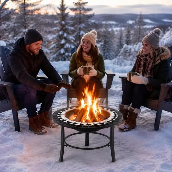 Bålsted Skål, Stålstand, Keramisk Design,Sort