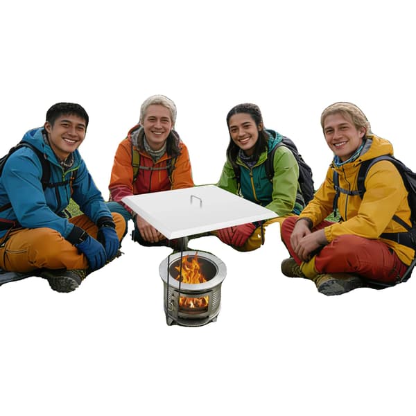 Eldstad Värmeskydd, Rostfritt Stål, 61*61*61cm, Kompatibel med Runda/Rektangulära Eldstäder, Fällbar Design, 7kg Vikt