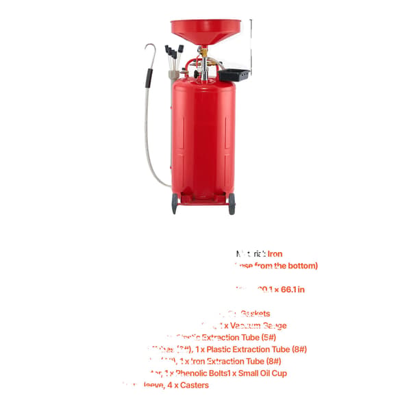 Oljedräneringstank, 21-gallons kapacitet, pneumatiskt drift,21gal