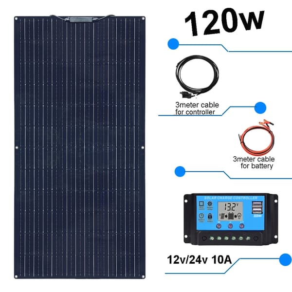 Flexibelt solpanel kit, 240W maximal effekt, hög effektivitet 21%,120w kit