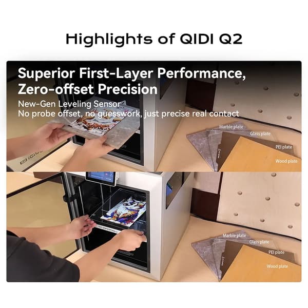 3D-printer, automatisk nivellering, kompatibilitet med flere materialer,QIDI Q2C