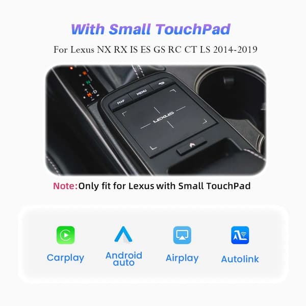 Trådløs CarPlay-interface, Bluetooth-forbindelse, Nem installation,Med lille touchpad