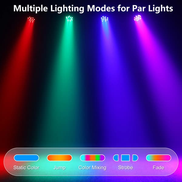 Par Lys, RGB Belysning, Flere Kontroltilstande,sort