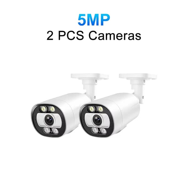 IP-kamera, 5MP klarhed, kablet forbindelse,2 stk 48V POE 5MP kamera