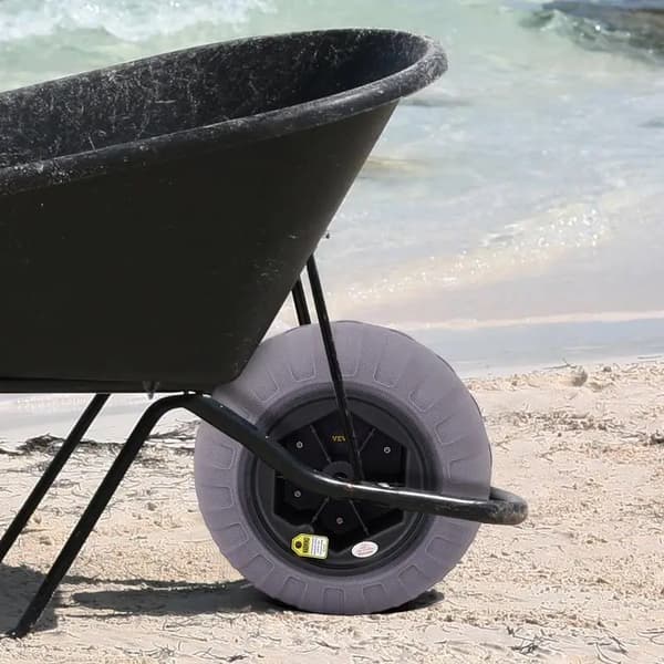 Strandhjul, 40 cm Diameter, 80 kg Kapacitet, armégrön