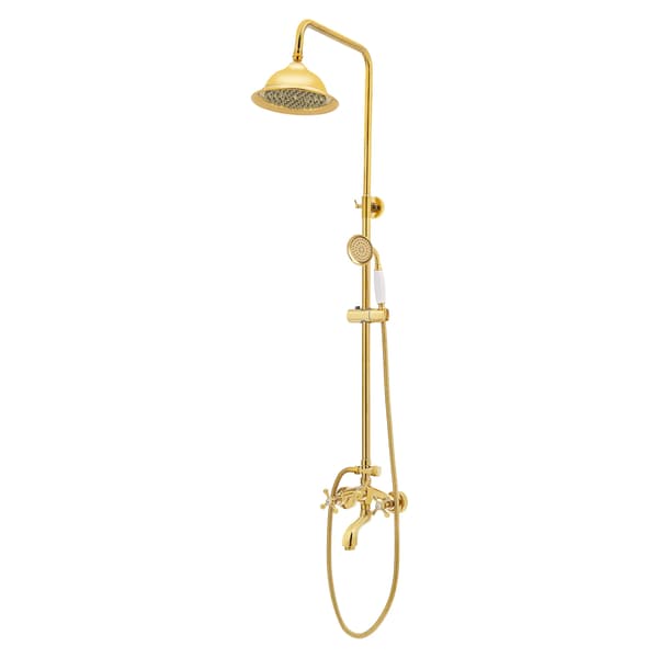 Duschsystem, Väggmonterad, 3 Funktioner,Guld