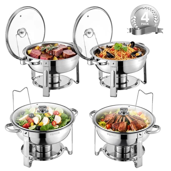 Chafing Dish, Rostfritt Stål, Inkluderar Glaslock,4 paket