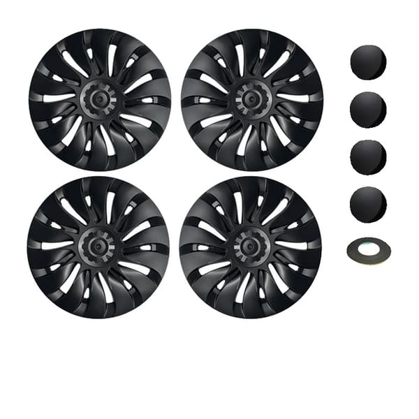 Hjulnav, Holdbart ABS, Aerodynamisk Design,til tesla model y-a, LR mat sort, 19 tommer-a, mest køb-a