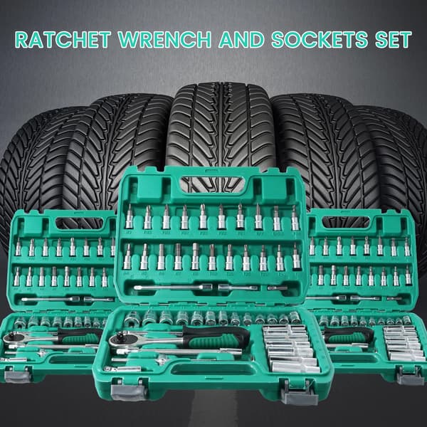 Ratchet Wrench Tool Box, 53 Pieces, Durable Car Repair Tools, BOX Set