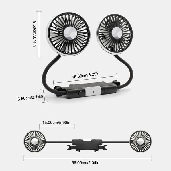 Kylfläkt, USB-driven, 360° roterbar,1 set