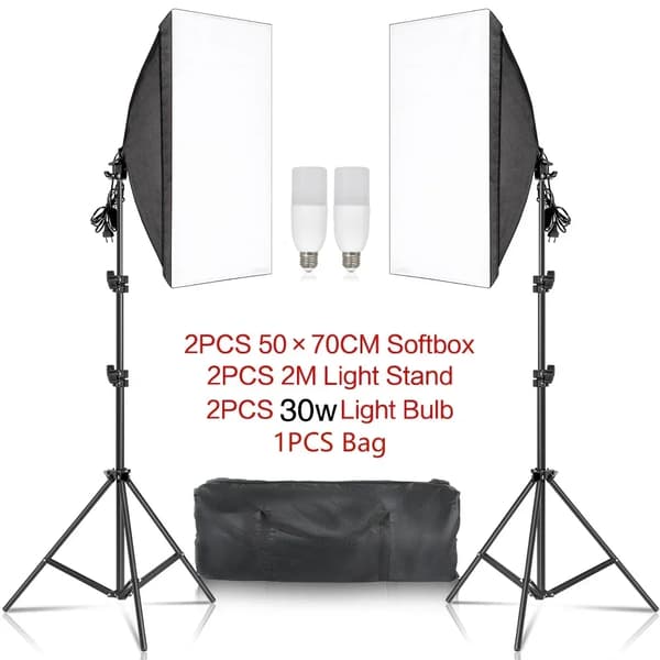Fotografi Softbox, Højkvalitets Belysning, Professionelt Lysesystem,Nye 30W pærer