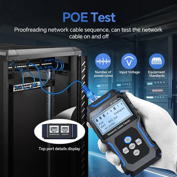 Netværkskabeltester, Længdemåling, PoE-test,NF-8209Pro