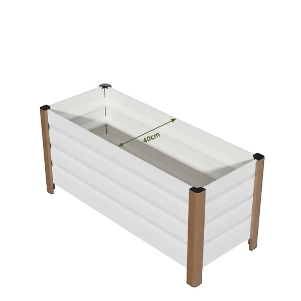 Trädgårdsbädd, Hållbar Aluminium, Säker Design,vit 100*40*45cm