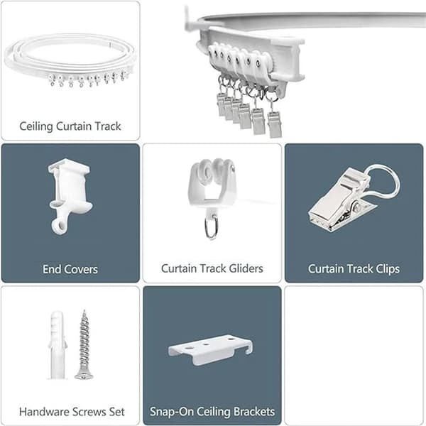 Gardinstangsystem, Fleksibelt Design, Nem Installation,Loftinstallation-a, 5meters-a