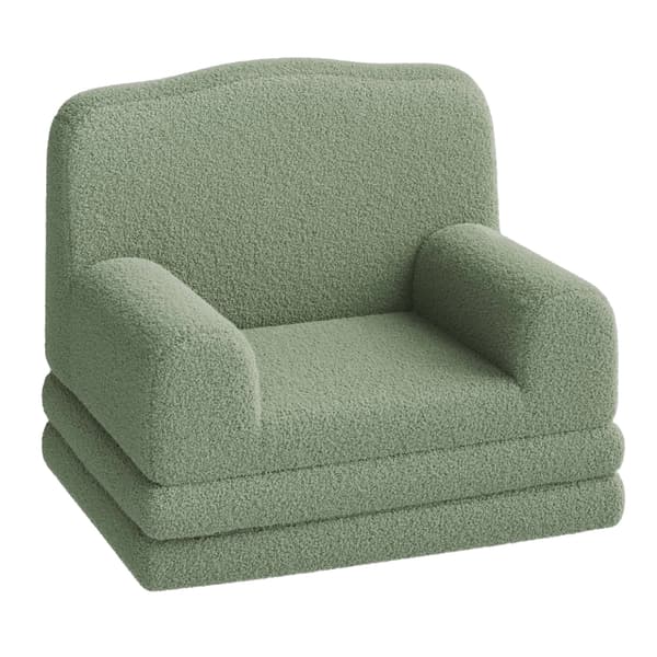 Barnens läsestol, konvertibel soffa och bäddsoffa, tvättbart överdrag,Grön