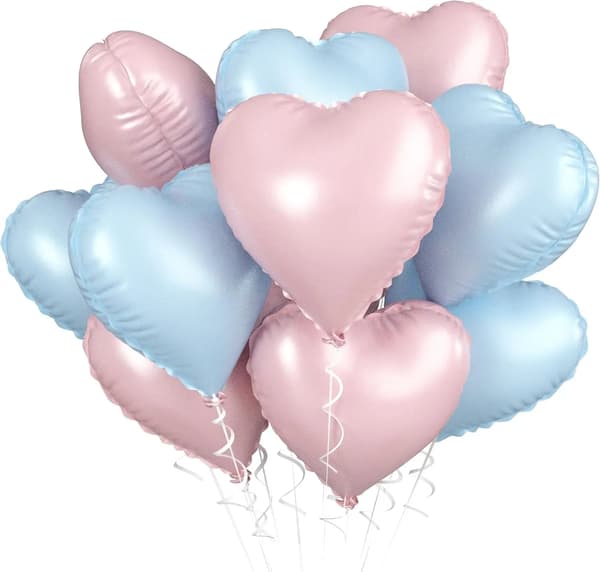 Hjerteballoner, Folie Materiale, Multi-Pack Variation,18tommer 20Stk-b, blandet pink blå-a