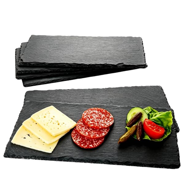 Serveringspaneler, Naturskiffer, Mångsidig Design,6PCs 25x15cm