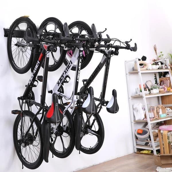 Cykelställ, Solid Stål, Vertikal Design,4 Cykel  3 Hjälm