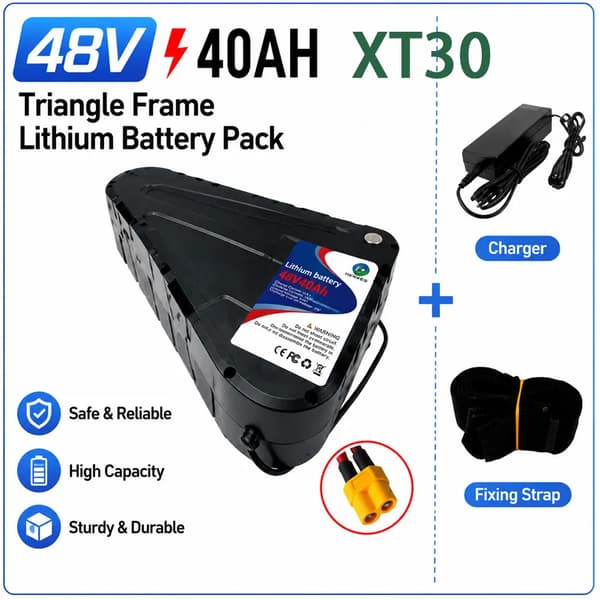 E-Cykel Batteripack, Hög Kapacitet, Vattentålig Design,48V40AH-XT30